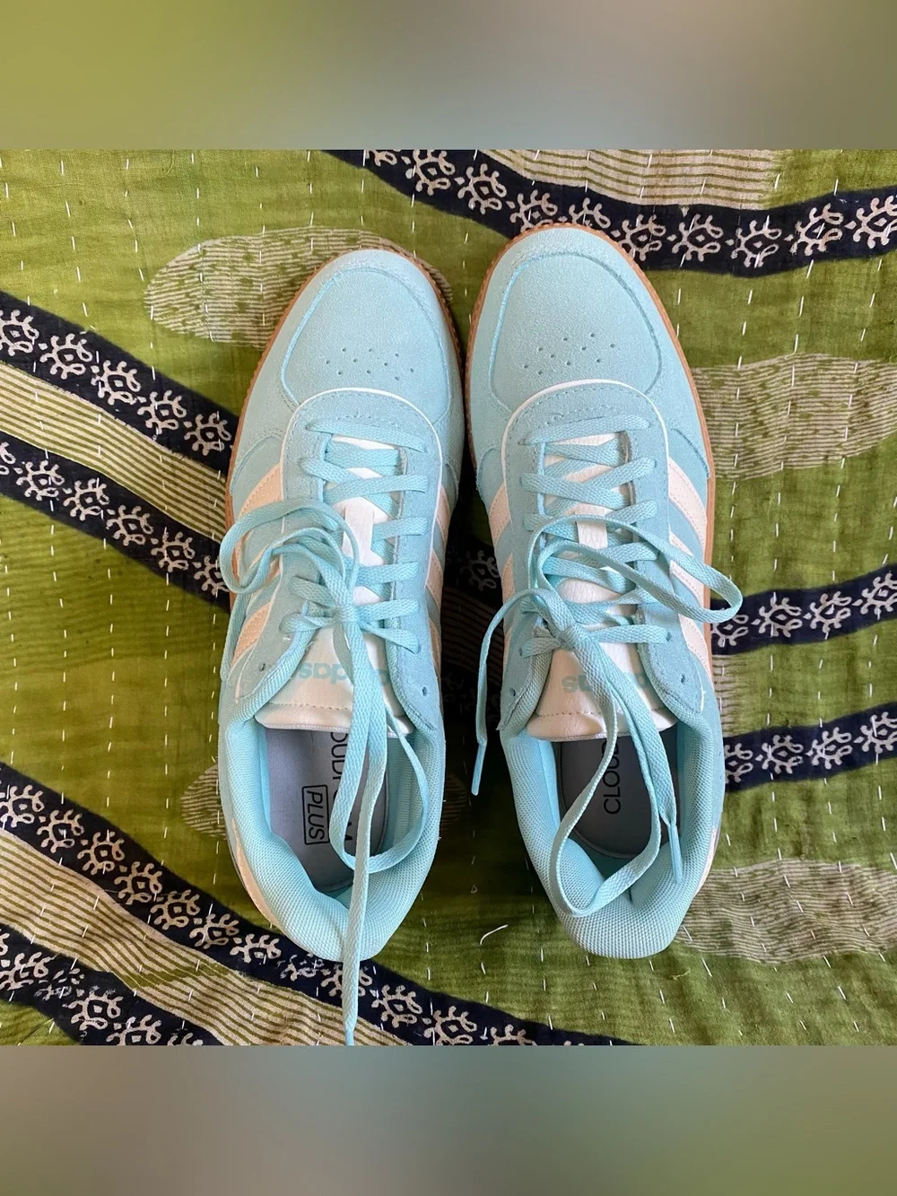 Adidas Flash Aqua/ Wonder White Breaknet Sleek Suede Sneakers 8 Streetwear